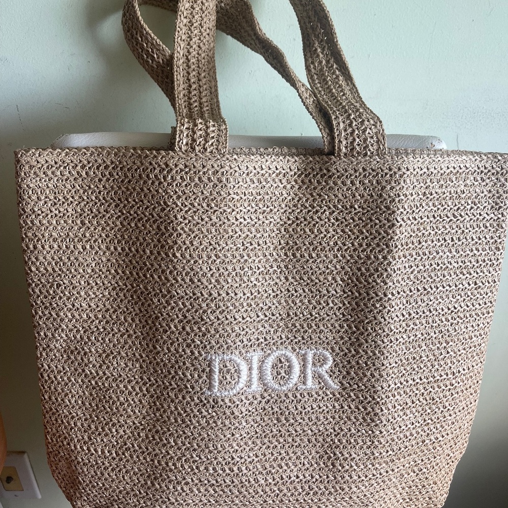 Dior Straw /Raffia Novelty Tote beauty Bag